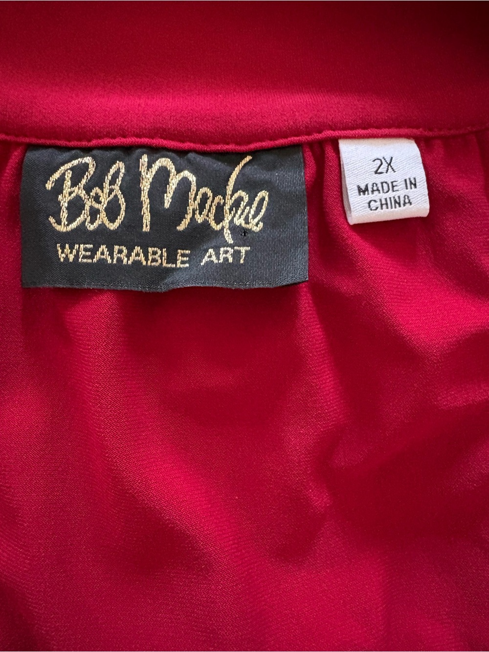 Embellished Red Women's Blouse - Long Sleeve 2x Bob Mackie - Picture 4 of 4